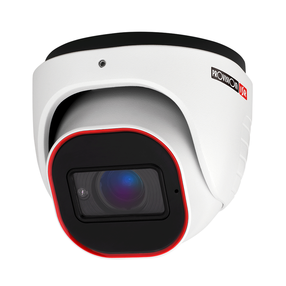 Cámara Domo IP H.265 Marca Provision (DI-380IPE-MVF) - Cámara domo Resolución 8 MP, Lente VF motorizado 2.8-12mm (96°- 32°)