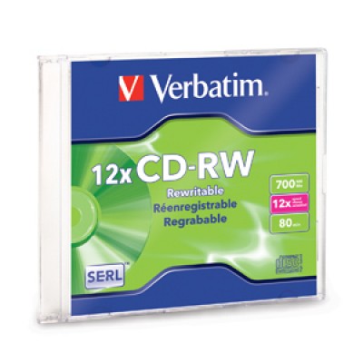 Disco CD-R VERBATIM - CD-RW, 700 MB, 1, 12x, 80 min