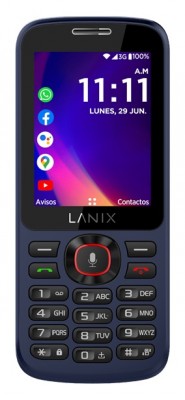 Celular LANIX 28388 - U340, Barra, 6, 1 cm (2.4), 1, 3 MP, Wifi, 800 mAh, Negro, Azul