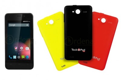 Smartphone TECHPAD D454 - 4 pulgadas, Mediatek, 512 MB, Negro, Android 4.4 kit kat