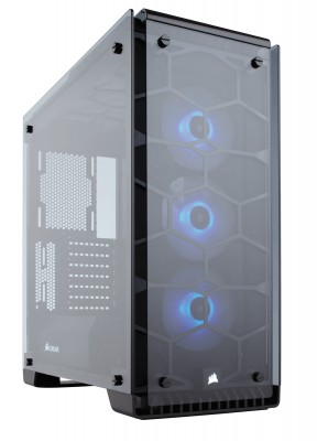 Gabinete CORSAIR CC-9011098-WW - Midi-Tower, PC, Acero, ATX, Micro-ATX, Mini-ITX, Negro, Transparente