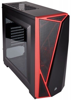Gabinete Gaming CORSAIR Spec-04 Red Led - Midi-Tower, PC, Acero, ATX, Micro-ATX, Mini-ITX, Negro, Rojo
