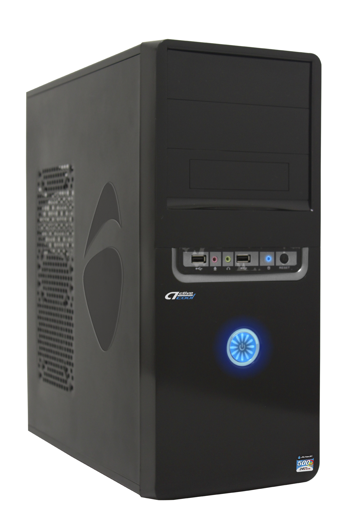 Gabinete ACTECK DASSEL P502 - Midi-Tower, PC, ATX, Micro-ATX, Negro, 500 W