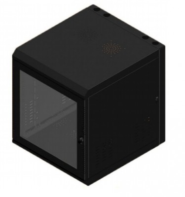 Gabinete de Pared LACES LA230GP12E - Negro, Montado en la pared, 12U
