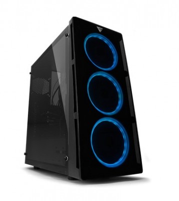 Gabinete Gaming GAME FACTOR CSG-501 - Torre, PC, ATX, Micro-ATX, Mini-ITX, Negro