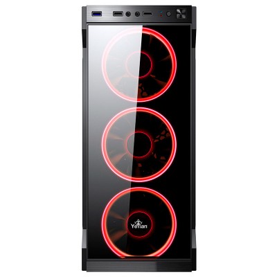 Gabinete Gaming Yeyian YNH-K1100 - Escritorio, PC, Acrilonitrilo butadieno estireno (ABS), SPCC, ATX, Micro-ATX, Negro