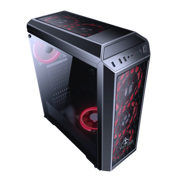 Gabinete YEYIAN GAMER YNH-B2101 BLADE 2101 LAT ACRIL/MESH/1 VEN LED/NG -