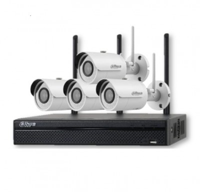 Kit sistema de grabación Dahua Technology KIT/NVR4104HS-W-S2/4-HFW1120SW - Inalámbrico, 4 canales, 3.6 mm, 1080 p