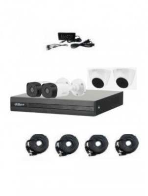 Kit DVR  Dahua Technology DH-KIT/ XVR1B04/2-B1A21/2-T1A21 - Policarbonato, 4, H265+, 1080p  (2 MP)