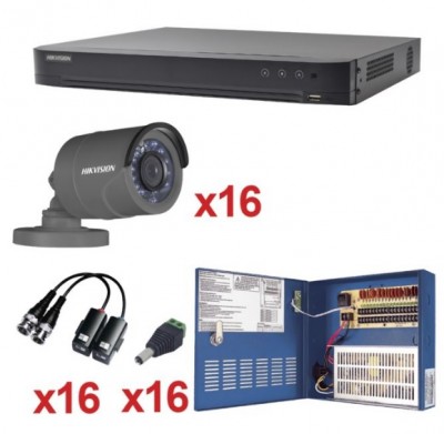 Kit de 16 camaras HIKVISION KH1080P16B - Negro