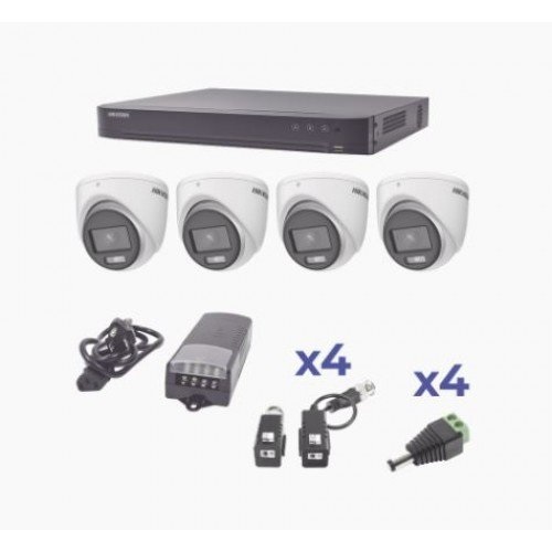 KIT COLORVU TURBOHD HIKVISION KH1080P4EC - 4 canales, Exterior, 2.8 mm, 1080 p