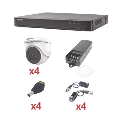 KIT TurboHD 1080p HIKVISION KH1080P4DW - 4 canales, 2.8 mm, 1080 p