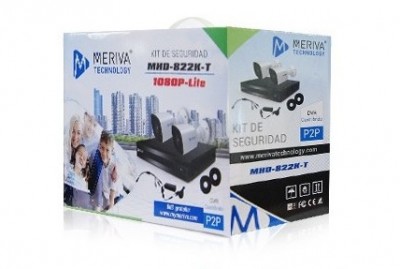 Kit de Video Vigilancia Meriva Security MHD-822K-T - Negro, Color blanco, Alámbrico