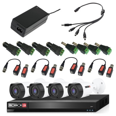 Kit de video vigilancia  PROVISION-ISR KIT-2MP-8X4-FREE-BALUN - 8 canales, 2 MP