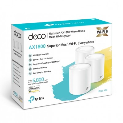 SISTEMA WIFI MESH AX1800 DECO X20(3-PACK) PARA CONEXIONES EN TODO EL HOGAR -