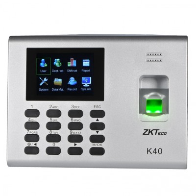 Control de Tiempo y Asistencia ZKTeco ZK -K40 - USB, Gris, Si, Si