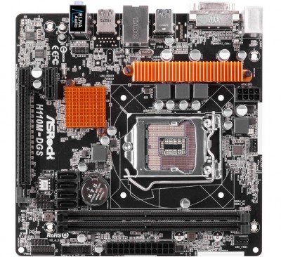 Tarjeta Madre ASROCK H110M-DGS - DDR4-SDRAM, 32 GB, Intel, LGA1151, Micro ATX
