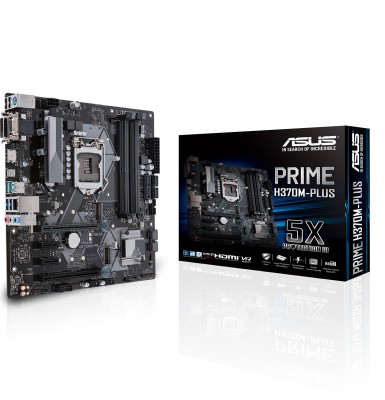 Tarjeta Madre ASUS PRIME H370M-PLUS - DDR4-SDRAM, 64 GB, Intel, LGA1151, Micro ATX
