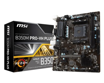 Tarjeta Madre MSI B350M Pro-VH Plus - DDR4-SDRAM, 32 GB, AMD, Socket AM4, Micro ATX