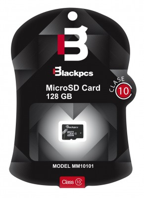 Memoria Micro SD Blackpcs Clase10 - 128 GB, Negro