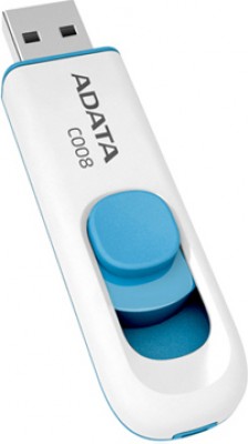 MEMORIA FLASH ADATA C008 8GB USB 2.0 BLANCO/AZUL (AC008-8G-RWE)