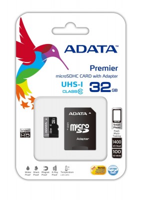 Memoria SD ADATA UHS-I U1 32GB Class 10 - 32 GB, 30 MB/s, 10 MB/s, Negro,