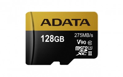 Micro SD ADATA AUSDX128GUII3CL10-CA1 - 128 GB, 275 MB/s, 155 MB/s