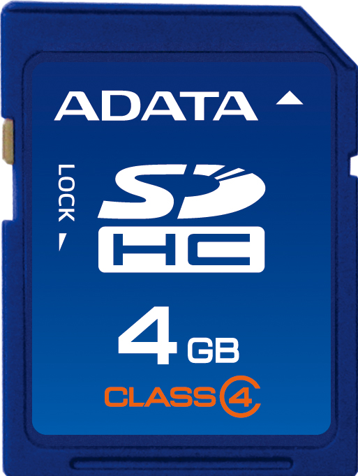Memoria SD ADATA SDHC class 4 - 4 GB, 4 MB/s, Azul