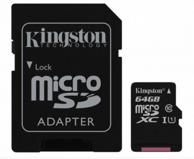 Memoria Micro SD Kingston Technology SDCS/64GB - 64 GB, Negro