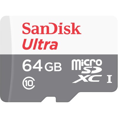 Memoria Micro SD SANDISK SDSQUNS-064G-GN3MA - 64 GB, 80 MB/s, Gris, Blanco, UHS-I