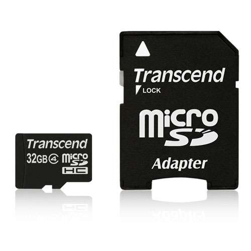 Memoria Micro SD TRANSCEND - 32 GB, 4 MB/s, Negro