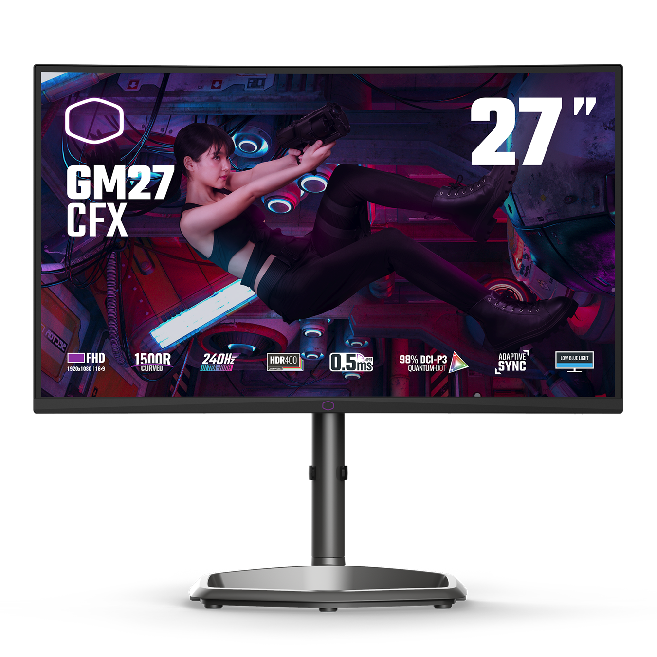 Monitor Curvo COOLER MASTER GM27-CFX-US - 27 pulgadas, .5 ms, Negro