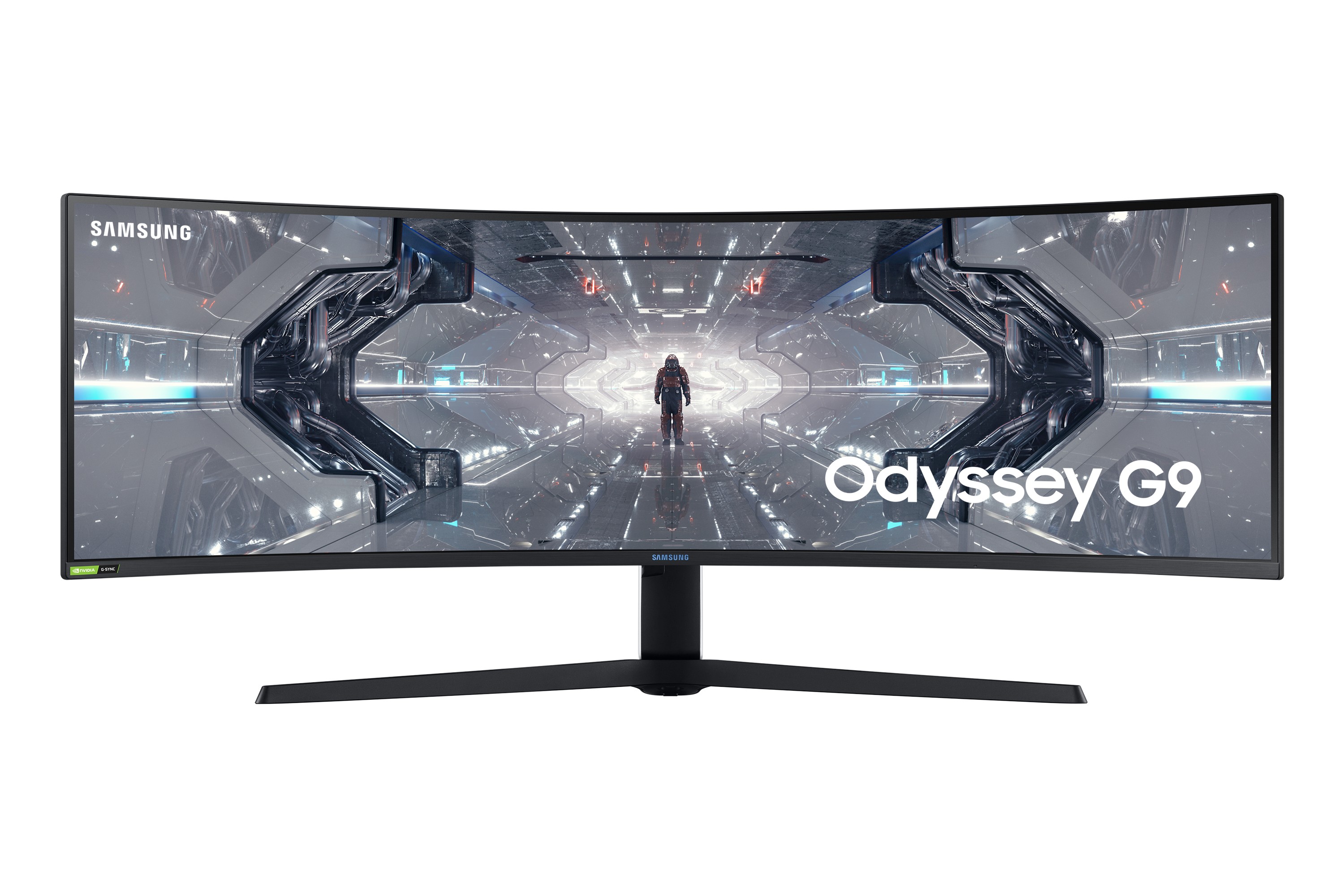 Monitor Gaming SAMSUNG LC49G95TSSLXZX - 49 pulgadas, 5120 x 1440 Pixeles, Curva revolucionaria 1000R; Tecnología RapidCurve de 240 Hz; Diseño Infinity Core