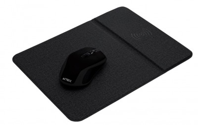 Kit Mouse Inalámbrico recargable y MousePad ACTECK KM110 QiSET - Negro, 6, Inalámbrico, Óptico, 1600 DPI