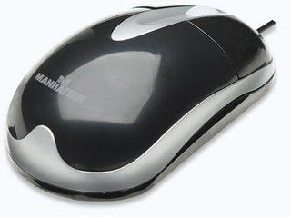 177016 Mouse optico economico básico de 3 botones con rueda de desplazamiento - Color negro/Plata y 3 años de garantia.