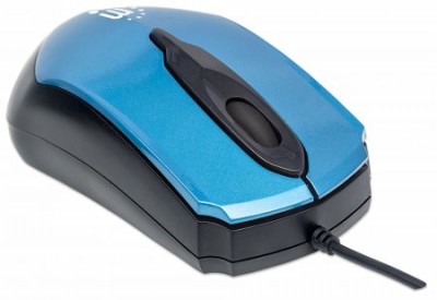 Mouse MANHATTAN 177801 - Azul, USB, Óptico, 1000 DPI