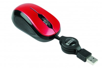 Mouse PERFECT CHOICE - Rojo, 3 botones, USB, Óptico, 1000 DPI