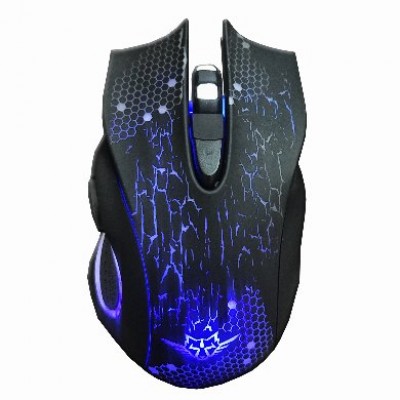 Mouse BROBOTIX GAMER ILUMINADO MULTICOLOR NEGRO PRO - USB, Universal, Óptico, 800-2400 DPI, Negro