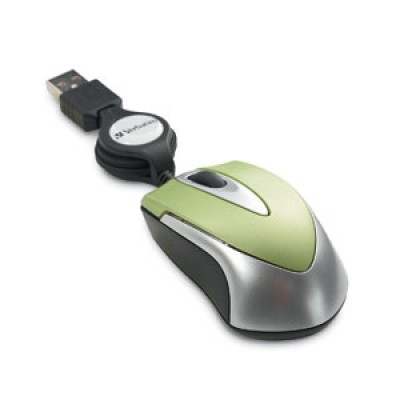 Mouse VERBATIM - Verde, USB, Óptico