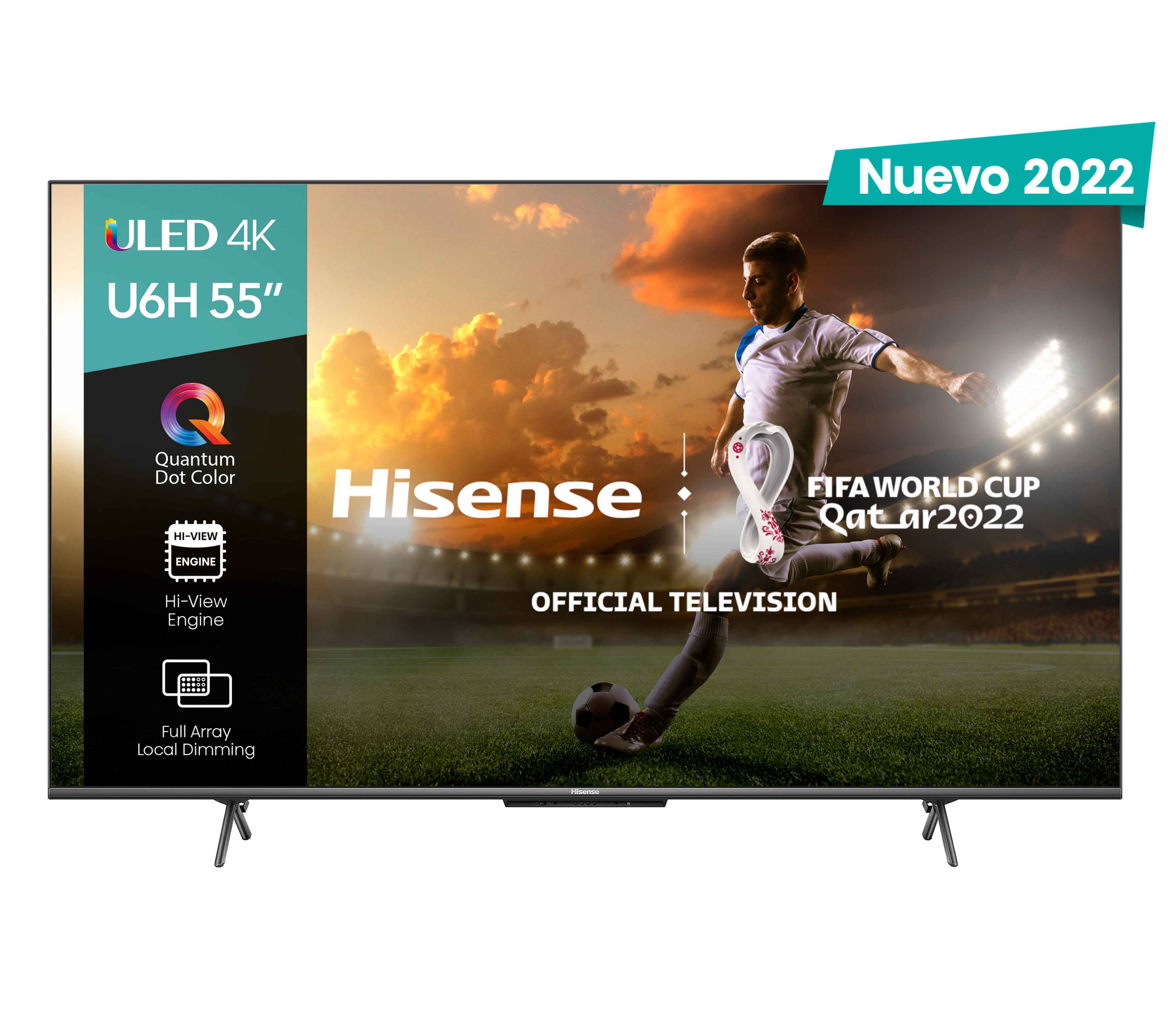Televisor Hisense 55U6H - 55 pulgadas, ULED 4K UHD, 3840 x 2160 Pixeles, QUANTUM SMART GOOGLE