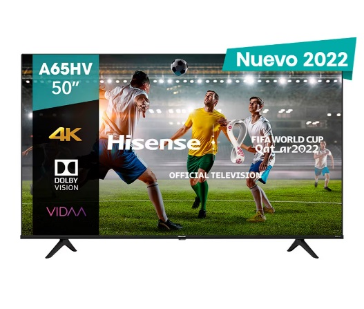 Televisor Hisense 50A65HV - 50 pulgadas, LED 4K UHD, 3840 x 2160 Pixeles, SMART VIDAA