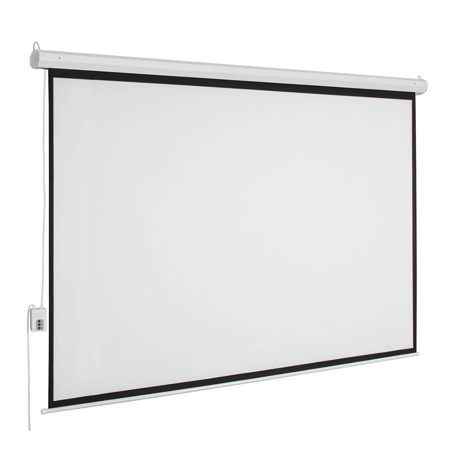 Pantalla de Proyección Eléctrica de Colgar MSE-500 - MULTIMEDIA SCREEN, 5.00x5.00m. 278 pulgadas diagonales. Incluye C.R. Inalámbrico  y alámbrico