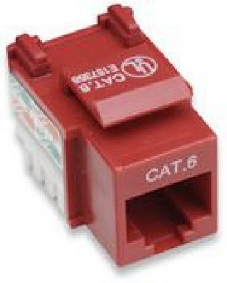 Keystone Jack INTELLINET - Cat 6, De plástico, Rojo