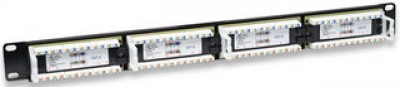 520959 Panel de Parcheo Cat6 24 puertos 1U; Soporta cable trenzado sólido y multifilar de calibres 22 y 26 AWG. -