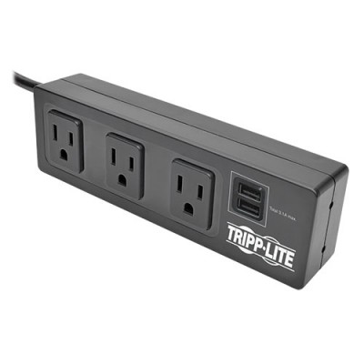 Supresor Tripp Lite de Sobretensiones Protect It! con 3 Tomacorrientes con Abrazadera de Escritorio - Cable de 3.05 m [10 pies