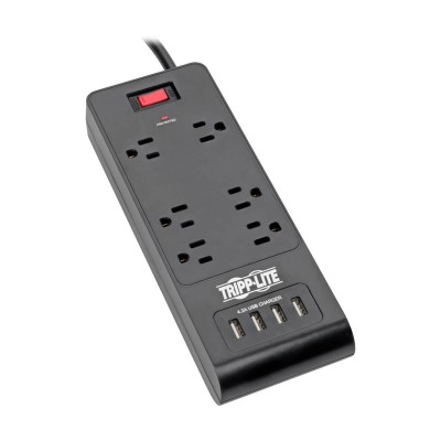 Supresor de Sobretensiones Tripp Lite de 6 Tomacorrientes con 4 Puertos USB -
