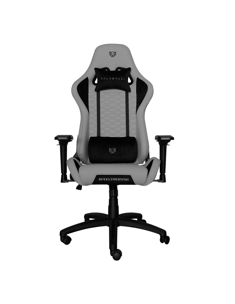 Silla THUNDER 2 BALAM RUSH GAMER Tela Reclinable 90-180 PISTON Clase 4 Reposabrazos 4D GRAY EDITION -