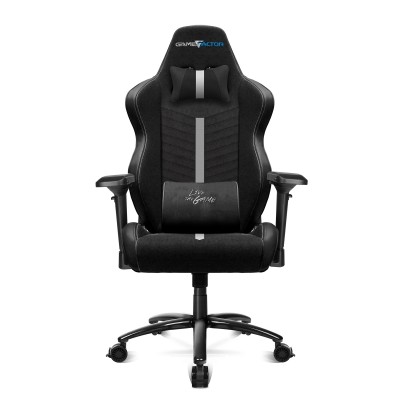 Silla GAME FACTOR CGC601XL - Gamer, Asiento acolchado, Negro/Blanco, Poliuretano