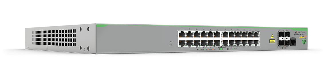 Switch ALLIED TELESIS PoE+ Administrable CentreCOM FS980M/28PS-10 - Capa 3 de 24 Puertos 10/100 Mbps + 4 puertos SFP, 375 W. AT-FS980M/28PS-10