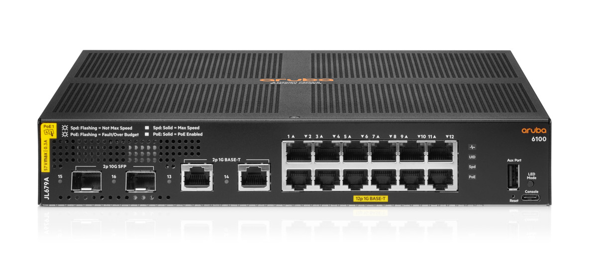 Switch Aruba 6100 12G CL4 2SFP+ 139W -